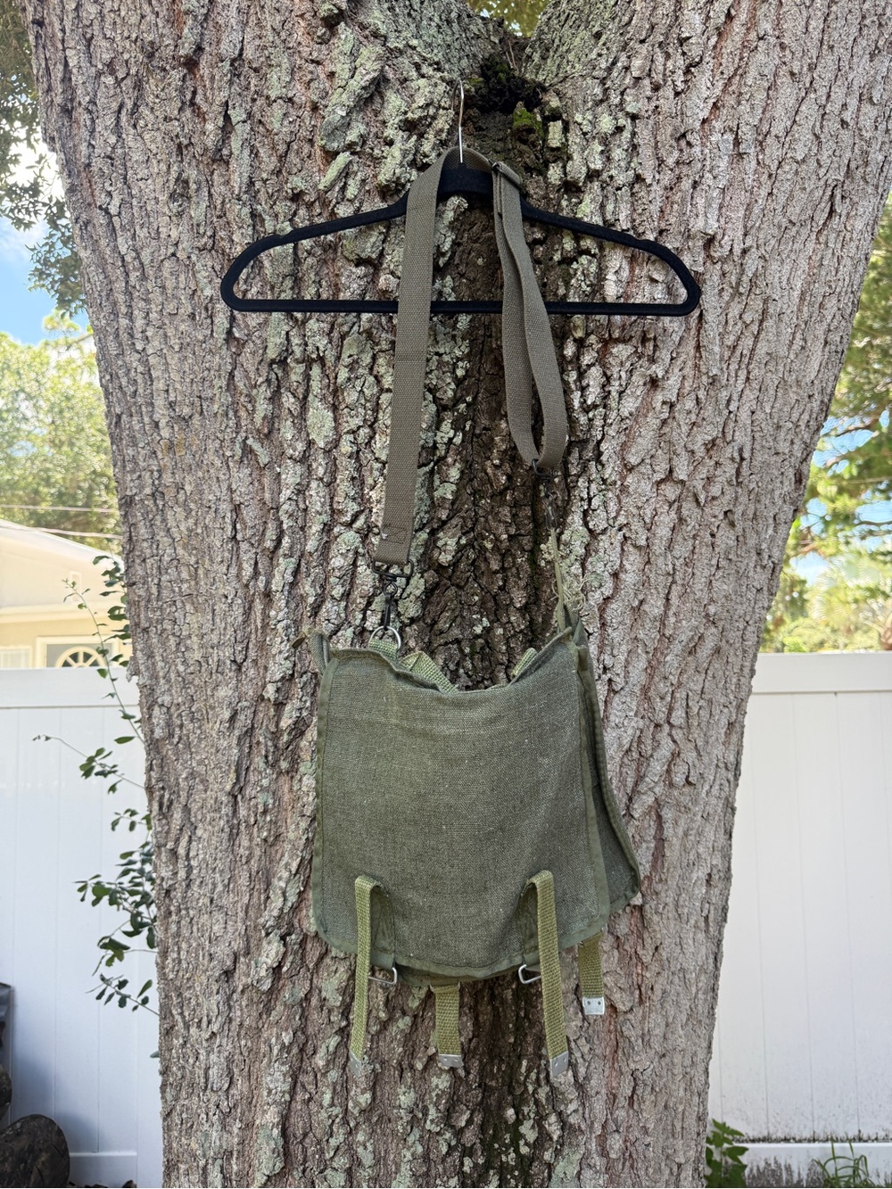 Olive Green Canvas Crossbody Bag